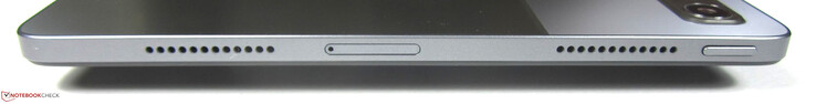 Left: Speaker, microSD slot, speaker