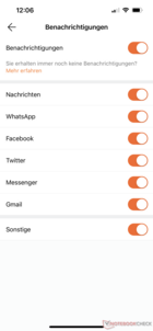 Notifications settings