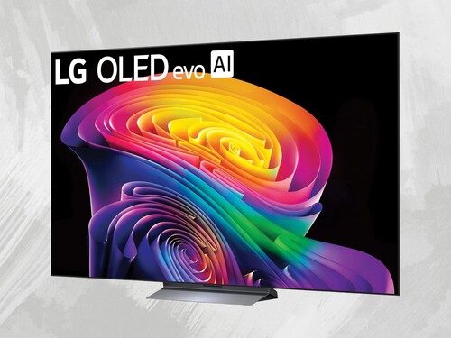 Side view of 77-inch LG C6 OLED TV shown