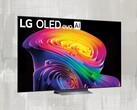 Front of 77-inch LG C6H OLED TV is shown at angle