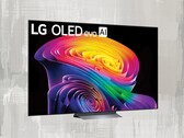 Front of 77-inch LG C6H OLED TV is shown at angle