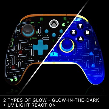 The PAC-MAN special edition glows in the dark and under UV light.