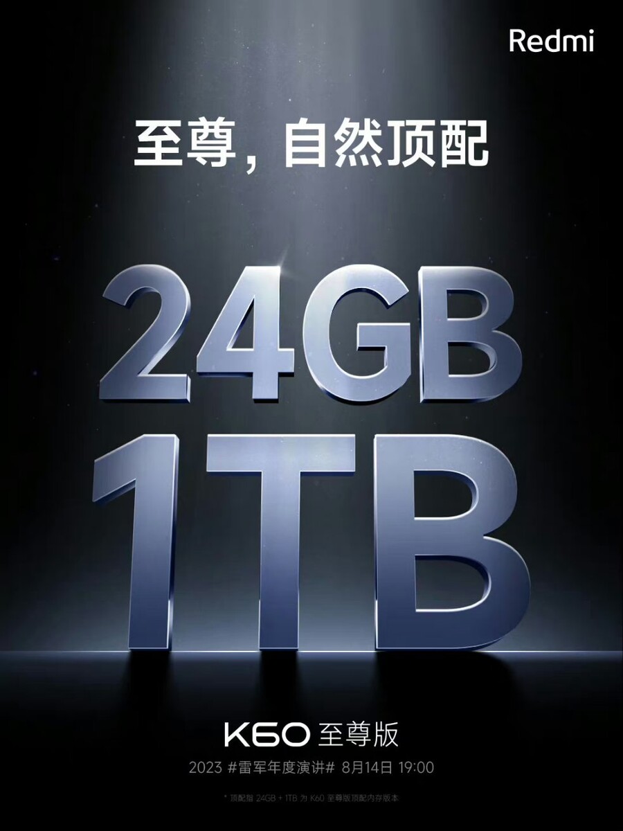 Redmi K60 Ultra: New teaser confirms maximum memory and storage Redmi K60 Ultra: New teaser confirms maximum memory and storage