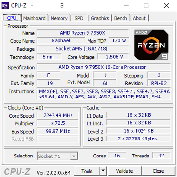 AMD Ryzen 9 7950X single-core overclock (image via TUM_APISAK)