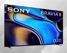The 55-inch Sony Bravia 8 OLED TV front side at angle (Image source: Costco)