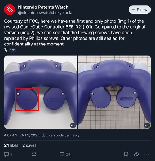 Switch 2 GameCube controller FCC photos shown