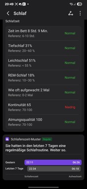 Honor Health: Sleep tracking features