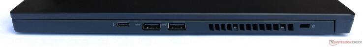 Right side: 1x Thunderbolt 3 (DP included), 2x USB 3.1 Gen 1, Kensington lock