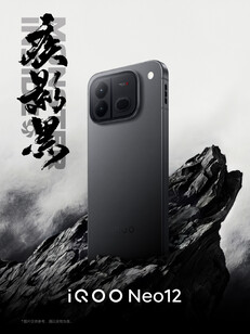 The iQOO in the Swift Shadow Black finish