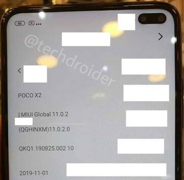 Poco X2 About screen indicates a rebranded Redmi K30. (Image Source: Techdroider on Twitter)