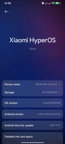 Redmi Note 14 Pro 5G running HyperOS 3 (Image source: r/HyperOS via Reddit)