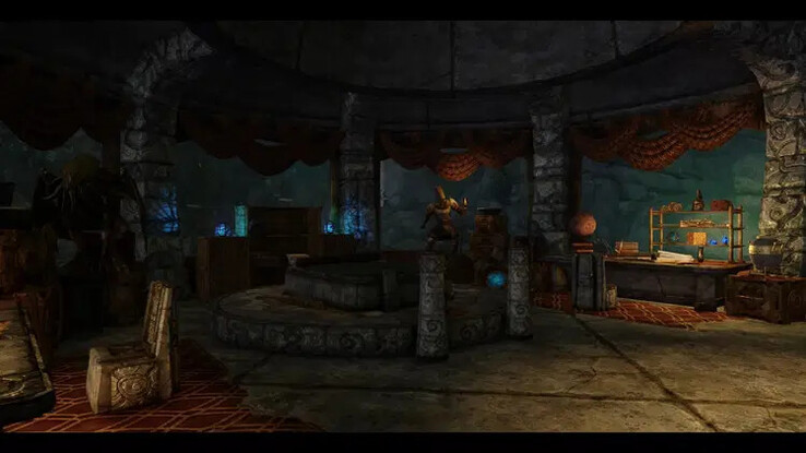 An image showing a scene from the Call of the Deep mod for Skyrim. (Image source: arminZX12)