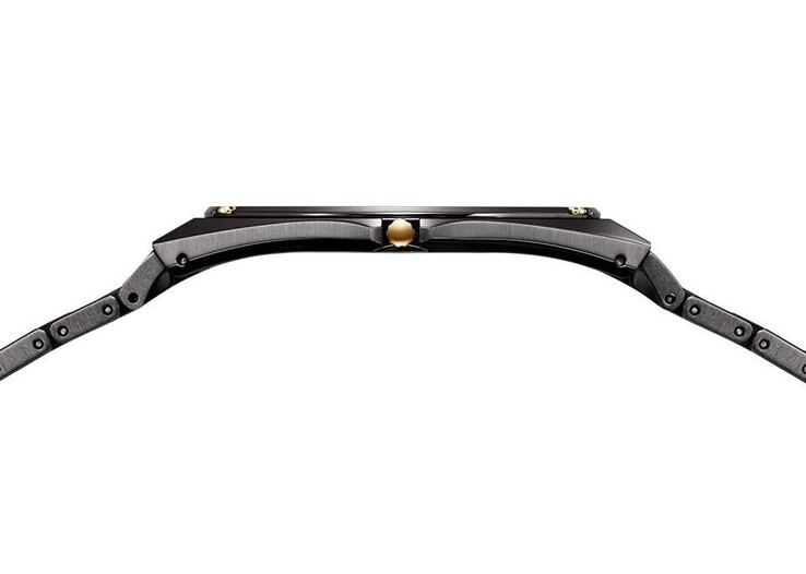 Profile view of the Citizen Eco-Drive One AR5065-54W emphasizing its extremely thin case and low-profile design.