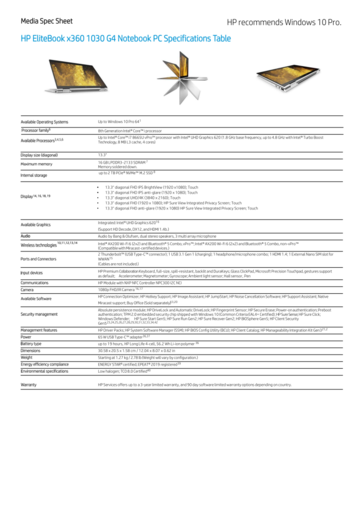 EliteBook x360 1030 G4 specifications