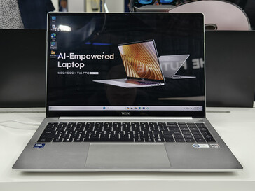 Hands-on image of Megabook T16 Pro's front (Image source: Notebookcheck)