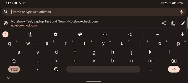Keyboard in landscape mode
