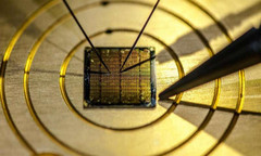 A gold chip containing the  scannable graphene-based ID. (Source: Lancaster University)