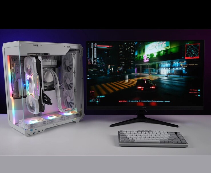 All-AMD desktop gaming PC running Cyberpunk 2077 on a 4K monitor. (Image source: ETA Prime via YouTube)