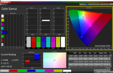 CalMAN Color Gamut (target color space sRGB)