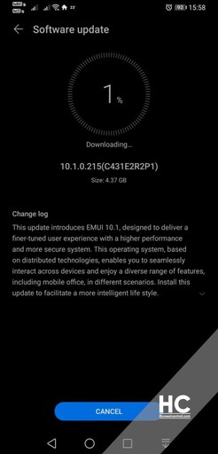 EMUI 10.1 for the Mate 20 X 5G in Europe.