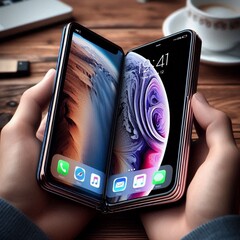 A folding iPhone (perhaps similar to this AI-generated render) could be launching next year, according to JPMorgan. (Image source: AI-generated)