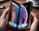 A folding iPhone (perhaps similar to this AI-generated render) could be launching next year, according to JPMorgan. (Image source: AI-generated)