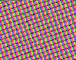 Slightly grainy subpixels due to the matte overlay