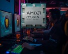 AMD Ryzen 7 9800X3D CPU shown in internet cafe (Image source: AMD with edits)