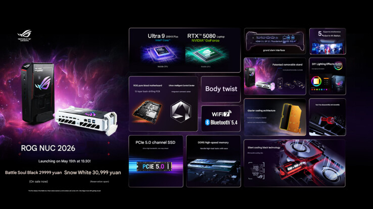 Core highlights of the refreshed ROG NUC gaming mini PC (machine translated)