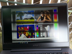 Outdoors under shade