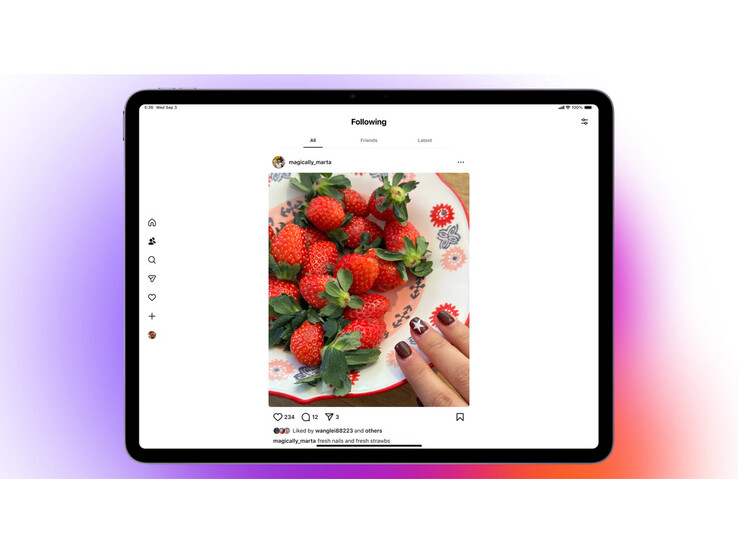 A screenshot of the new Following tab that is exclusive to the Instagram iPad app. (Image source: Instagram)