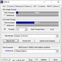 Lenovo IdeaPad Flex 5 CPU-Z: Benchmarks tab