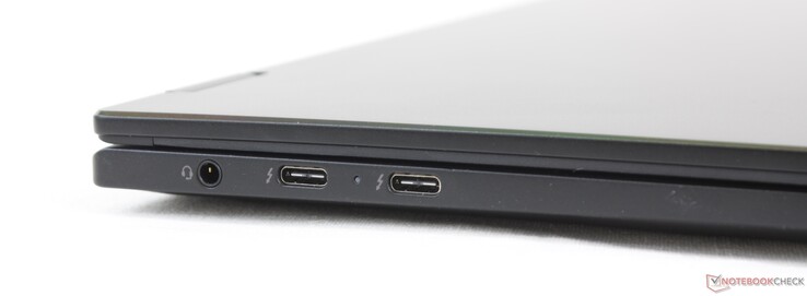 Left: 3.5 mm combo audio, 2x USB-C w/ Thunderbolt 4