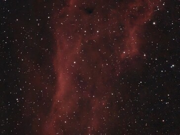 NGC 1499 (800 stacked photos) after noise reduction in the Dwarflab app.