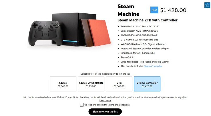 Steam Machine listed on the Steam Store.