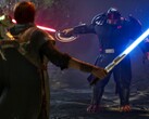 An image from the game Star Wars Jedi: Fallen Order showing Cal Kestis and an enemy. (Image source: Steam)