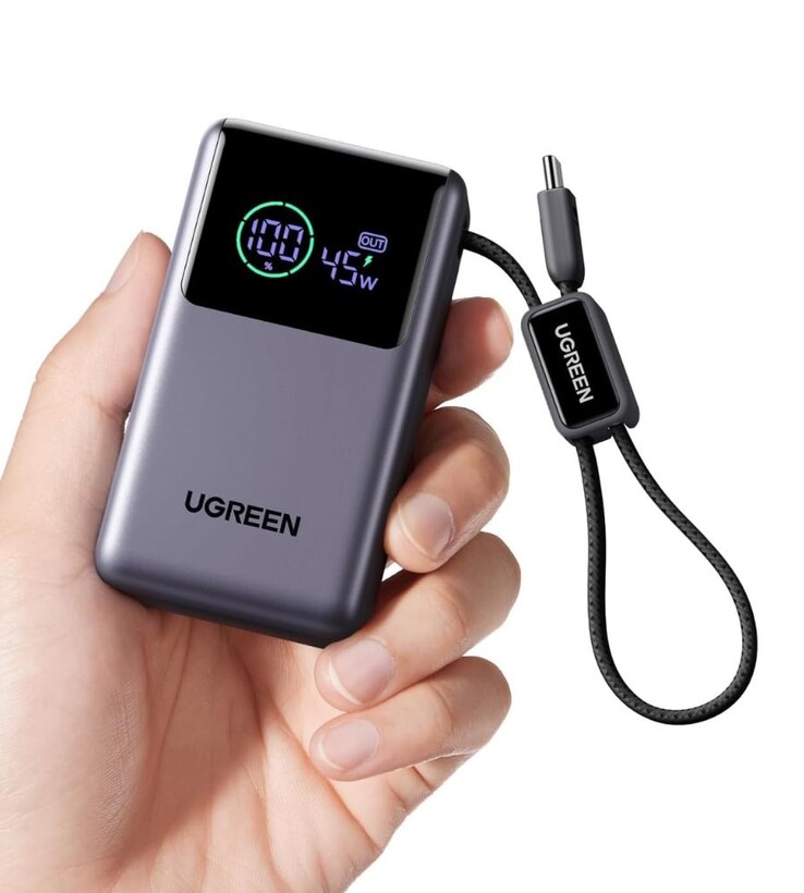 The Ugreen Nexode Power Bank (10000mAh, 55W, 2 Ports, Built-in Cable)