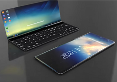 The Galaxy X looks quite similar to Microsoft&#039;s Surface Phone designs. (Source: AndroidLeo)