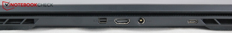 Back: MiniDP, HDMI 2.1, power, USB-C 3.2 Gen2x1 with Thunderbolt 4