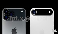 The iPhone 17 Pro (left) is said to getting an aluminum frame, while the iPhone 17 Air (right) is expected to have a titanium frame. (Image source: FrontPageTech)
