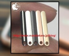 Five Sim-Trays show the available color options for the next iPhone.