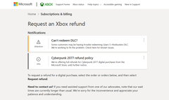 You can now get a refund for Cyberpunk 2077 on Xbox. (Source: Microsoft)