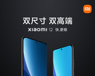 The Xiaomi 12 Pro and Xiaomi 12, left to right. (Image source: Weibo)