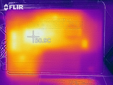 Thermal imaging of the bottom case - under load