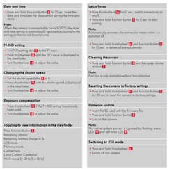 Instructions for setting certain parameters via the the thumbweel (Image source: Leica Rumors)