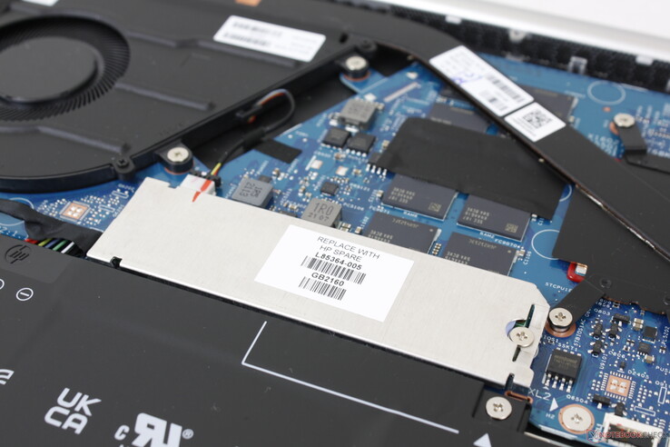 M.2 PCIe 3 2280 SSD is protected by an aluminum plate. There are no internal secondary storage options