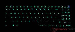 The MSI Stealth 16 Studio A13VG's keyboard (illuminated)