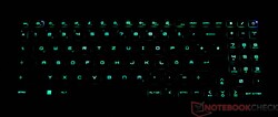 The MSI Stealth 16 Studio A13VG's keyboard (illuminated)