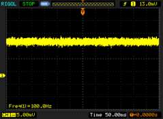 Only at very low brightness do we notice PWM flickering at 100 Hz.