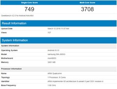 Samsung Galaxy J8+ (2018) details (Source: Geekbench Browser)